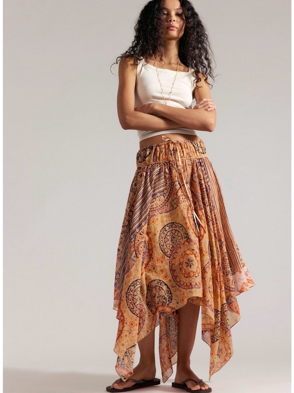Free People FP One - Bohemian Handcrafted Midi Skirt - size M